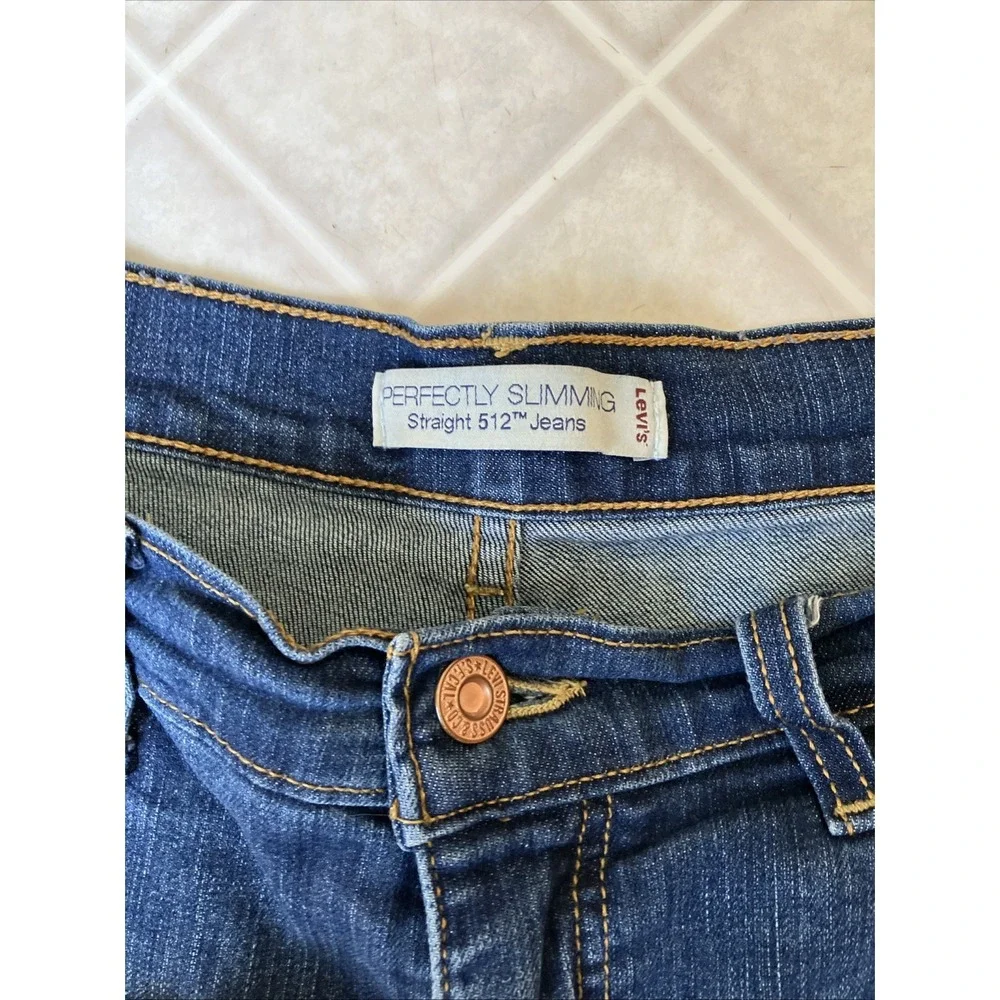 Levi's Strauss Womens Blue Straight Perfectly Slimming 512 Jeans‎ Size 10 Medium